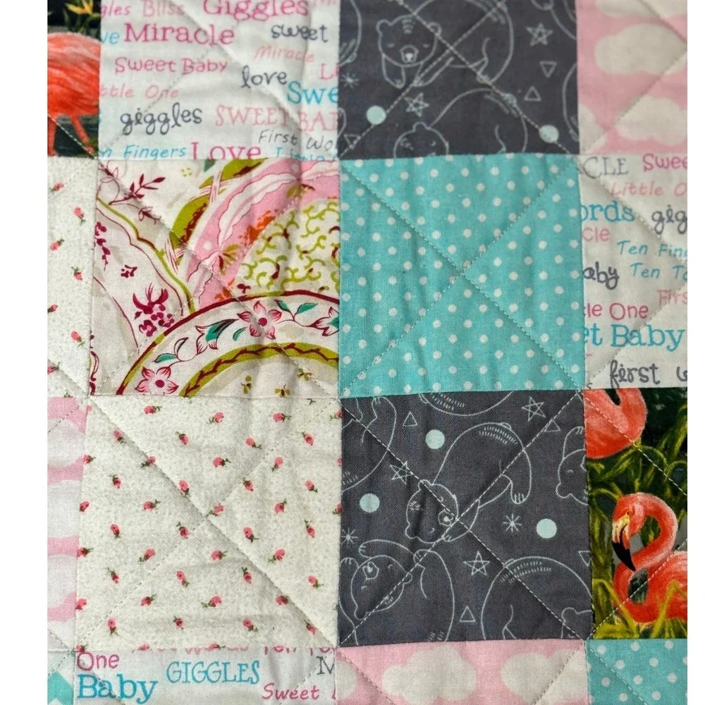Handmade baby crib quilt 33